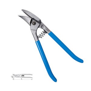 Foarfeci Tablă Unior 568R/7P, 250 mm, cod 609336, tip Ideal, tăiere dreapta, lame oțel tratat, pentru tablă 1,2 mm, construcții