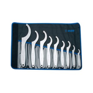 Set de chei cu gheară Unior 255/2CT 615156, 9 piese, 30-115 mm, oțel crom-vanadiu, în husă textilă
